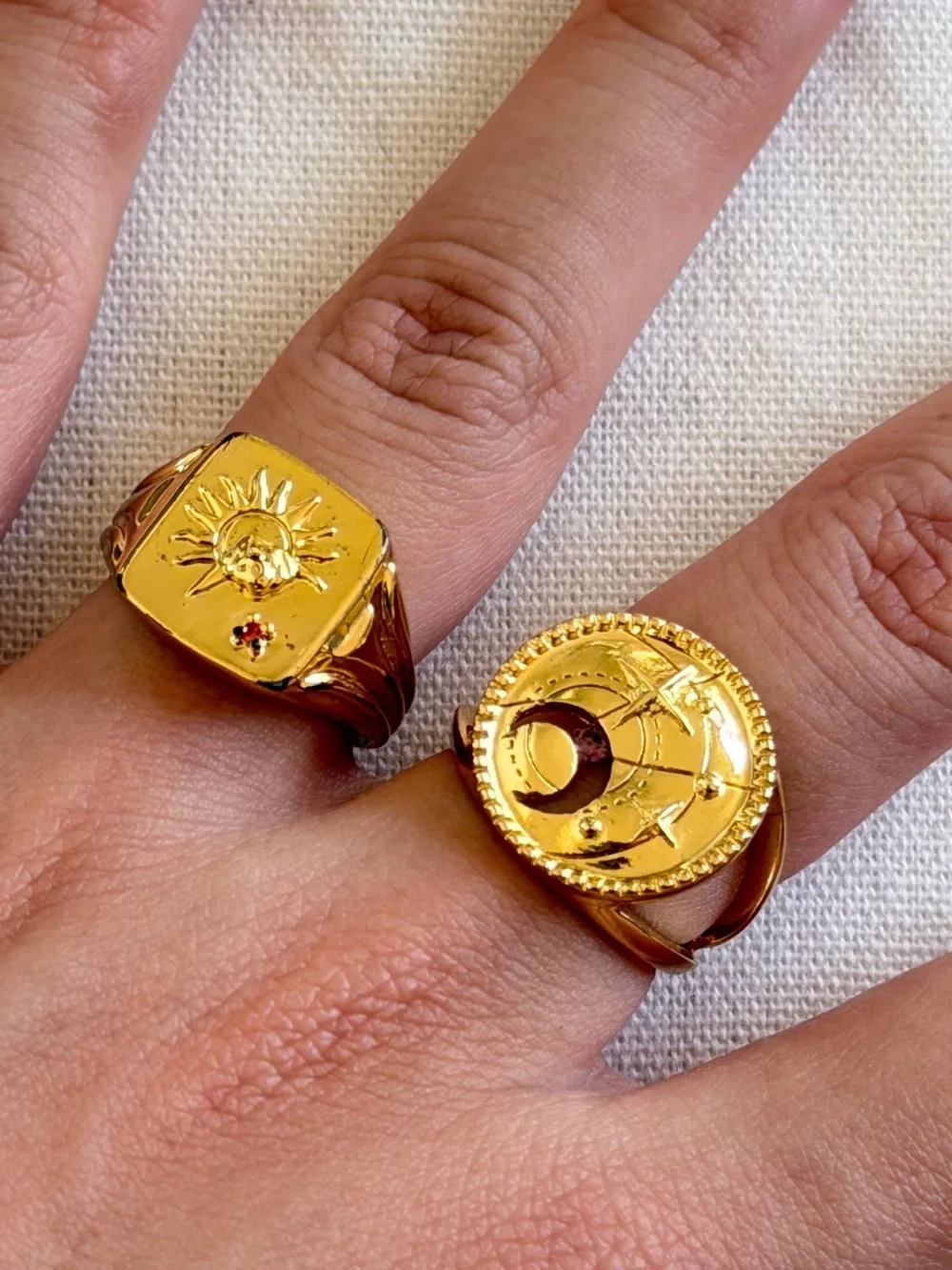 LIKE NEW. Wanderlust+co Birthstone Ring x 2
